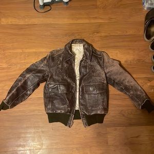 Brown leather jacket